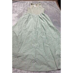 Marine Layer Women's Size Large Deep Sea Striped Darcy Poplin Smocked Dress NWT